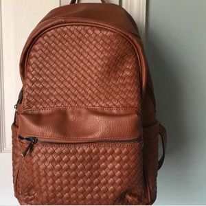 Madison West Brown Leather Backpack